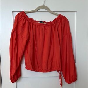 Vibrant Red Off-Shoulder Blouse